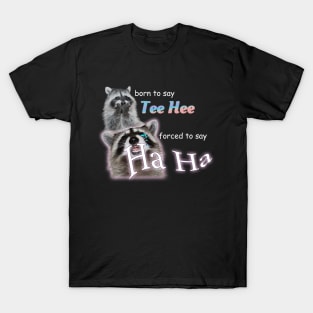 Funny cringe raccoon trauma gift for girlfriend or boyfriend. T-Shirt